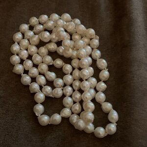 Elegant White Pearl Necklace vintage baroque genuine pearls